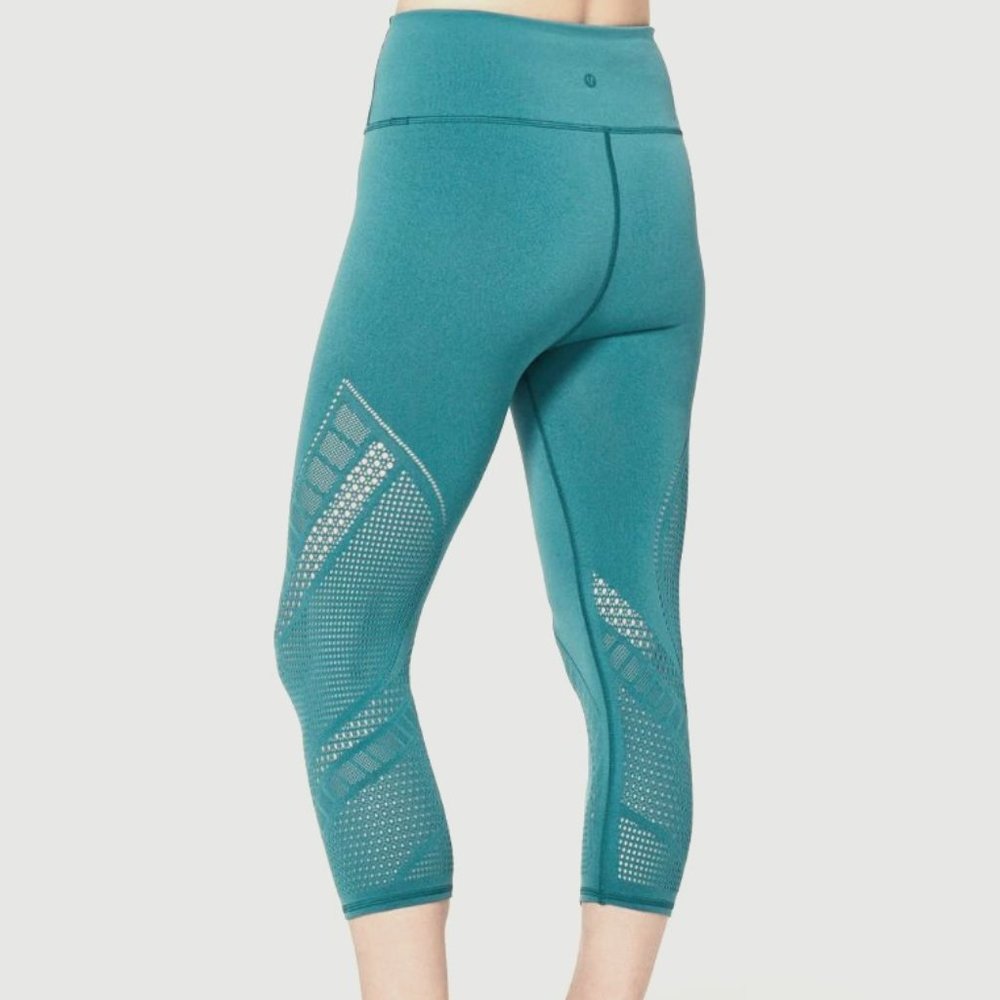 Lululemon Leggings Reveal Crop 18" Pacific Teal